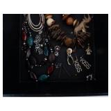 Assorted Jewelry Lot - Necklaces, Bracelets, Earrings & Brooches in Box