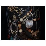 Assorted Jewelry Lot - Necklaces, Bracelets, Earrings & Brooches in Box