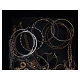 Assorted Gold-Tone & Silver Jewelry Collection - Bracelets, Necklaces, Rings & Earrings
