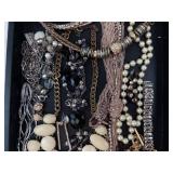 Assorted Fashion Jewelry - Pearl Bead Necklace, Cream Beads, Gold-Tone Bracelets