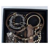 Assorted Fashion Jewelry - Pearl Bead Necklace, Cream Beads, Gold-Tone Bracelets