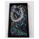 Blue & Green Bead Jewelry Set - Necklaces, Bracelets, Earrings