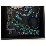 Blue & Green Bead Jewelry Set - Necklaces, Bracelets, Earrings