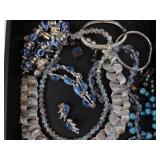 Blue & Green Bead Jewelry Set - Necklaces, Bracelets, Earrings