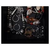 Assorted Costume Jewelry - Necklaces, Bracelets & Beads in Display Box