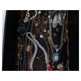 Necklaces & Beads - Turquoise-Tone Pendants, Red/Orange Glass & Silver Chains