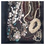 Assorted Costume Jewelry Necklaces & Bracelets - Pearl & Bead Mix in Box