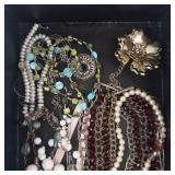 Assorted Costume Jewelry Necklaces & Bracelets - Pearl & Bead Mix in Box
