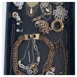 Costume Jewelry Lot - Mixed Necklaces, Bracelets, Earrings & Brooches