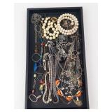 Assorted Jewelry Tray - Necklaces, Chains, Bracelets & Beads