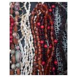 Beaded Necklaces Assorted Bead Strands - Shell, Glass, Wood, Stone Beads