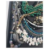 Boho Beaded Jewelry Set - Assorted Necklaces & Bracelets in Green, Turquoise & Blue