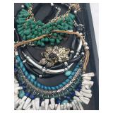 Boho Beaded Jewelry Set - Assorted Necklaces & Bracelets in Green, Turquoise & Blue