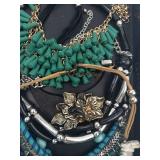 Boho Beaded Jewelry Set - Assorted Necklaces & Bracelets in Green, Turquoise & Blue