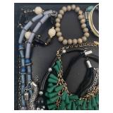Boho Beaded Jewelry Set - Assorted Necklaces & Bracelets in Green, Turquoise & Blue