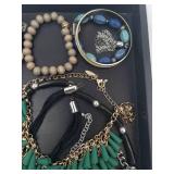Boho Beaded Jewelry Set - Assorted Necklaces & Bracelets in Green, Turquoise & Blue