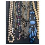 Assorted Costume Jewelry Necklaces & Bracelets - Beads, Pearls, Crystals & Blue Stones