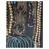 Assorted Costume Jewelry Necklaces & Bracelets - Beads, Pearls, Crystals & Blue Stones