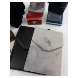 Used Assorted Velvet Jewelry Boxes & Pouches - Ring Boxes in Green, Black, Gray, Tan
