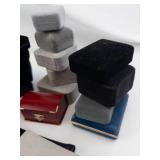 Used Assorted Velvet Jewelry Boxes & Pouches - Ring Boxes in Green, Black, Gray, Tan