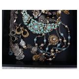 Costume Jewelry Assortment - Mixed Necklaces, Bracelets, Rings & Earrings