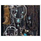 Turquoise & Bead Jewelry Lot - Bracelets, Necklaces, Beads & Accessories