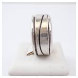 JRI Mexico Sterling Silver SPINNER Ring. Size 7.5.