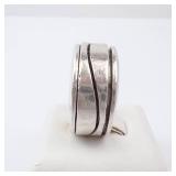 JRI Mexico Sterling Silver SPINNER Ring. Size 7.5.