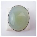 Sterling Silver Green Moon Stone? Ring. Size 8