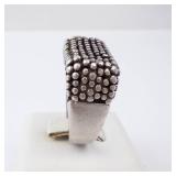 Sterling Silver Chunky Beaded Statement Ring. Size 8.