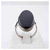 Sterling Silver Black Onyx Ring - Size 6