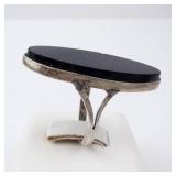 Sterling Silver Black Onyx Ring - Size 6