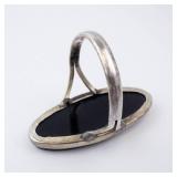 Sterling Silver Black Onyx Ring - Size 6