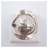 Sterling Silver Hammered Dome Ring - Size 5.5