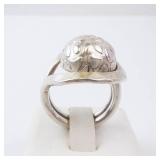 Sterling Silver Hammered Dome Ring - Size 5.5