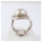 Sterling Silver Hammered Dome Ring - Size 5.5