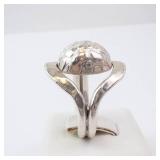 Sterling Silver Hammered Dome Ring - Size 5.5