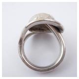 Sterling Silver Hammered Dome Ring - Size 5.5