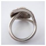 Sterling Silver Hammered Dome Ring - Size 5.5