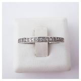 Sterling Silver Lab-Grown Diamond Band. Size 7.