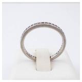 Sterling Silver Lab-Grown Diamond Band. Size 7.