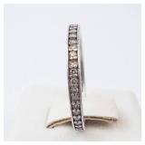 Sterling Silver Lab-Grown Diamond Band. Size 7.