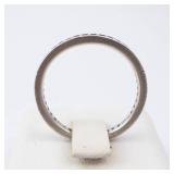 Sterling Silver Lab-Grown Diamond Band. Size 7.