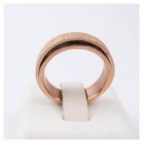 Spinner Ring - Rose Tone Sparkling, Size 6