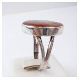 Sterling Silver Ring with Agate - Size 9