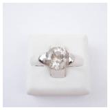 Solitaire CZ Sterling Silver Ring - Size 7.75