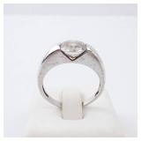 Solitaire CZ Sterling Silver Ring - Size 7.75