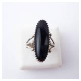 Black Onyx Sterling Southwest Ring - Size 6