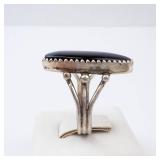 Black Onyx Sterling Southwest Ring - Size 6