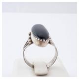 Black Onyx Sterling Southwest Ring - Size 6